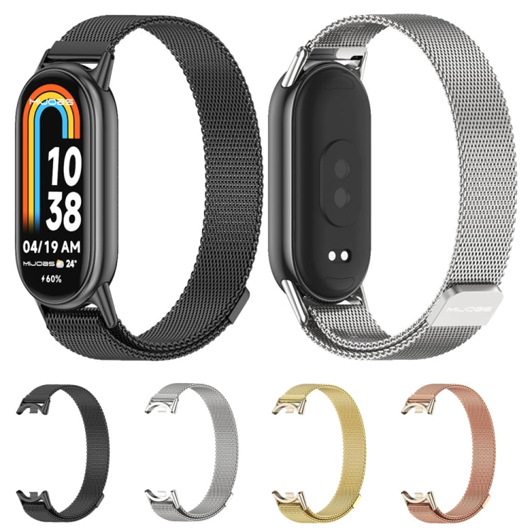 For Xiaomi Mi Band 8 / 9 / 9 NFC Mijobs Milan Magnetic Metal Stainless Steel Watch Band(Silver) - Watch Bands by MIJOBS | Online Shopping UK | buy2fix