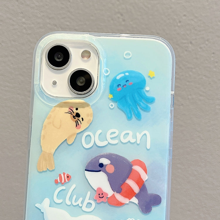 For iPhone 12 IMD Cute Animal Pattern Phone Case(Seal) - iPhone 12 / 12 Pro Cases by buy2fix | Online Shopping UK | buy2fix