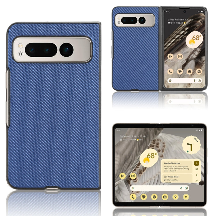 For Google Pixel Fold PU Leather PC Phone Case(Blue) - Google Cases by buy2fix | Online Shopping UK | buy2fix