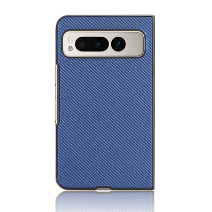 For Google Pixel Fold PU Leather PC Phone Case(Blue) - Google Cases by buy2fix | Online Shopping UK | buy2fix