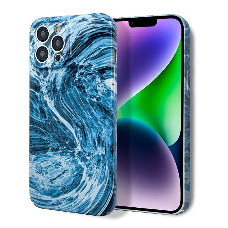 For iPhone XS / X Marble Pattern Phone Case(Navy Blue White) - More iPhone Cases by buy2fix | Online Shopping UK | buy2fix