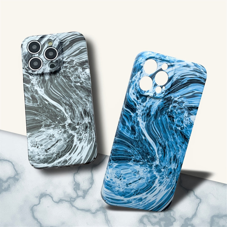 For iPhone 12 Marble Pattern Phone Case(Blue White) - iPhone 12 / 12 Pro Cases by buy2fix | Online Shopping UK | buy2fix