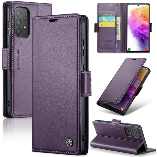 For Samsung Galaxy A73 5G CaseMe 023 Butterfly Buckle Litchi Texture RFID Anti-theft Leather Phone Case(Pearly Purple) - Galaxy Phone Cases by CaseMe | Online Shopping UK | buy2fix