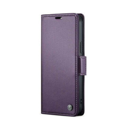 For iPhone 14 Pro CaseMe 023 Butterfly Buckle Litchi Texture RFID Anti-theft Leather Phone Case(Pearly Purple) - iPhone 14 Pro Cases by CaseMe | Online Shopping UK | buy2fix