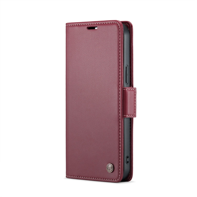 For iPhone 12 Pro Max CaseMe 023 Butterfly Buckle Litchi Texture RFID Anti-theft Leather Phone Case(Wine Red) - iPhone 12 Pro Max Cases by CaseMe | Online Shopping UK | buy2fix