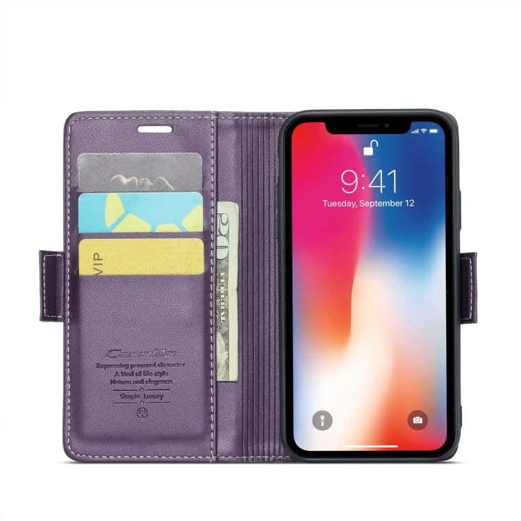 For iPhone XS Max CaseMe 023 Butterfly Buckle Litchi Texture RFID Anti-theft Leather Phone Case(Pearly Purple) - More iPhone Cases by CaseMe | Online Shopping UK | buy2fix