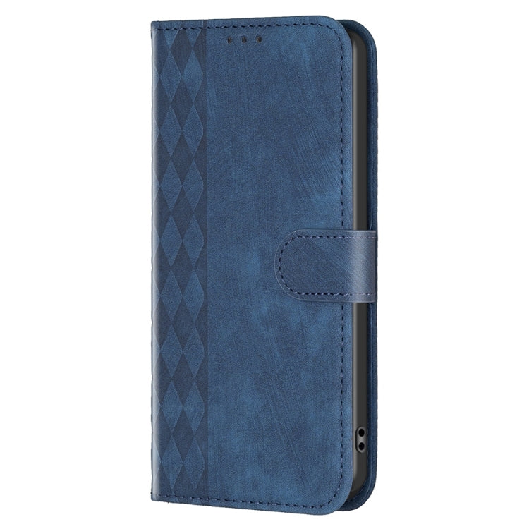 For Xiaomi Redmi 10C Plaid Embossed Leather Phone Case(Blue) - Xiaomi Cases by buy2fix | Online Shopping UK | buy2fix