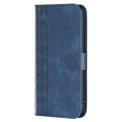 For Xiaomi Redmi Note 12S 4G / Note 11 Plaid Embossed Leather Phone Case(Blue) - Xiaomi Cases by buy2fix | Online Shopping UK | buy2fix