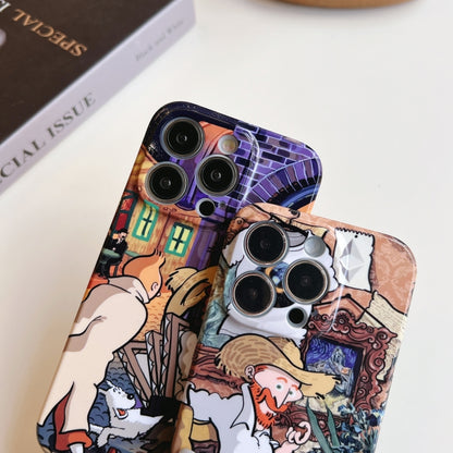 For iPhone 12 Pro Max Precise Hole Oil Painting Pattern PC Phone Case(Painting) - iPhone 12 Pro Max Cases by buy2fix | Online Shopping UK | buy2fix