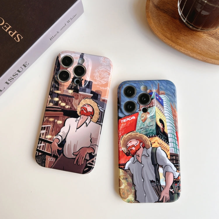 For iPhone 13 Pro Max Precise Hole Oil Painting Pattern PC Phone Case(Edifice) - iPhone 13 Pro Max Cases by buy2fix | Online Shopping UK | buy2fix