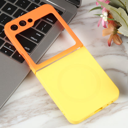 For Samsung Galaxy Z Flip5 Liquid TPU Silicone Gradient MagSafe Phone Case(Orange Yellow) - Galaxy Z Flip5 Cases by buy2fix | Online Shopping UK | buy2fix