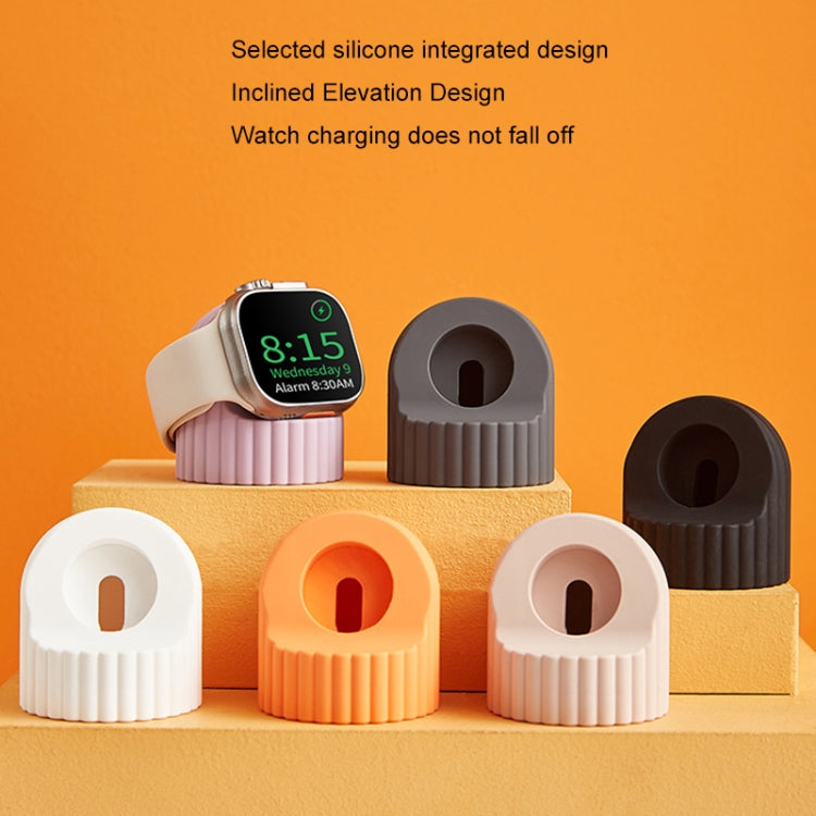 For Apple Watch Wave Pattern Silicone Watch Charging Stand(Black) - Charger / Holder by buy2fix | Online Shopping UK | buy2fix