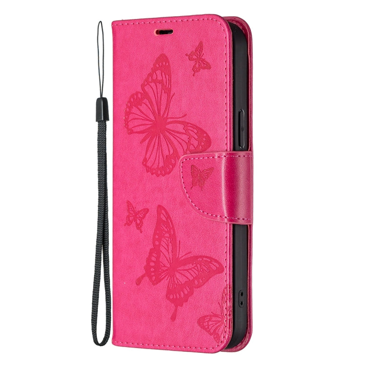 For Xiaomi Civi 3 5G Two Butterflies Embossing Leather Phone Case(Rose Red) - Xiaomi Cases by buy2fix | Online Shopping UK | buy2fix