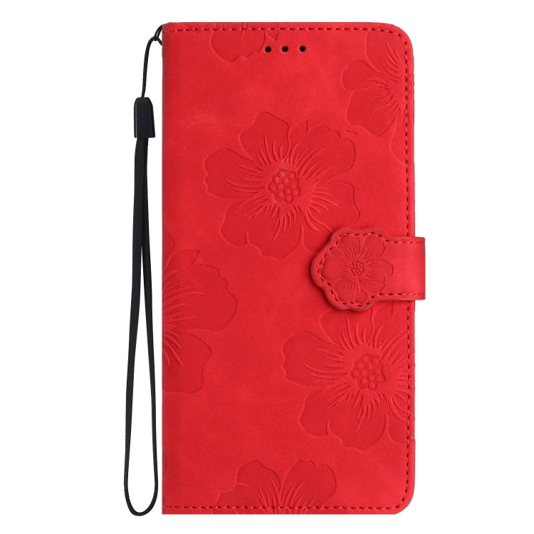 For Xiaomi 12 Lite Flower Embossing Pattern Leather Phone Case(Red) - Xiaomi Cases by buy2fix | Online Shopping UK | buy2fix