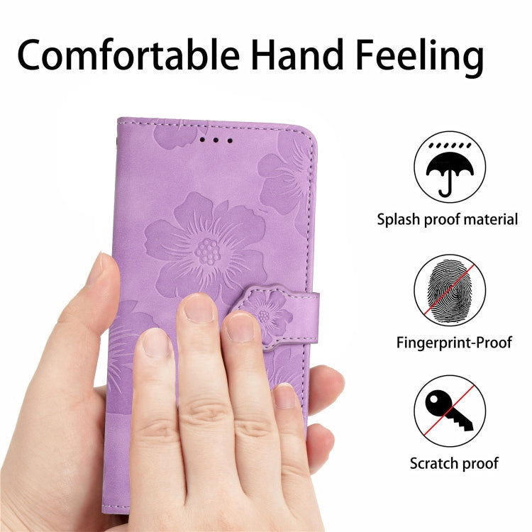 For Xiaomi Redmi A1 Flower Embossing Pattern Leather Phone Case(Purple) - Xiaomi Cases by buy2fix | Online Shopping UK | buy2fix