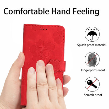 For Xiaomi Redmi Note 12 Pro 5G Flower Embossing Pattern Leather Phone Case(Red) - Note 12 Pro Cases by buy2fix | Online Shopping UK | buy2fix