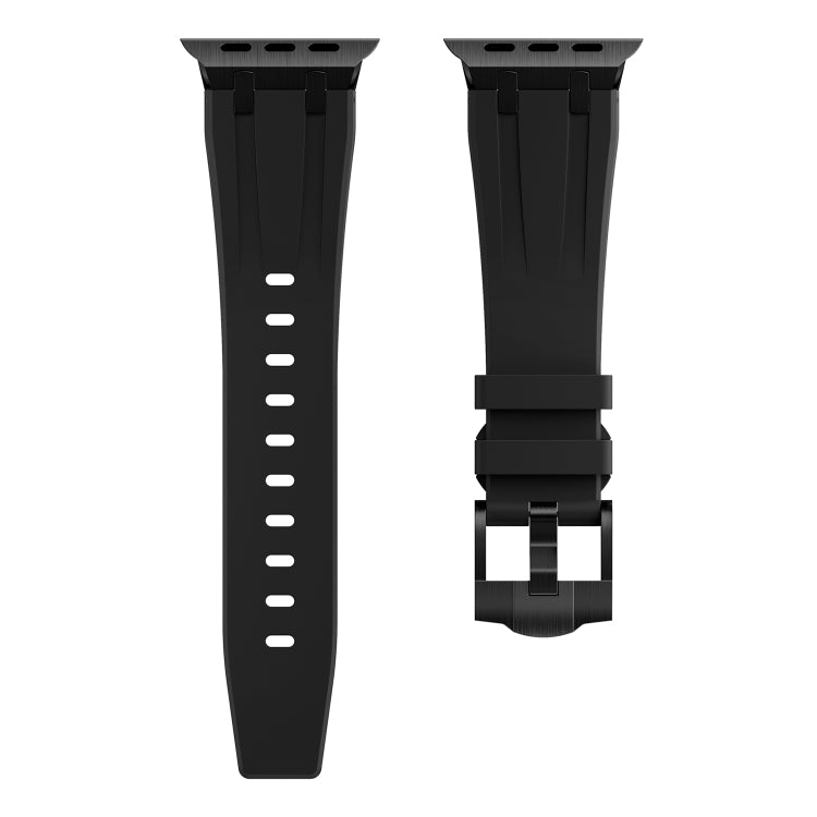 AP Silicone Watch Band For Apple Watch SE 2022 44mm(Black Black) - Watch Bands by buy2fix | Online Shopping UK | buy2fix