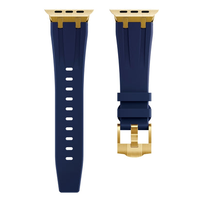 AP Silicone Watch Band For Apple Watch SE 2022 44mm(Gold Blue) - Watch Bands by buy2fix | Online Shopping UK | buy2fix