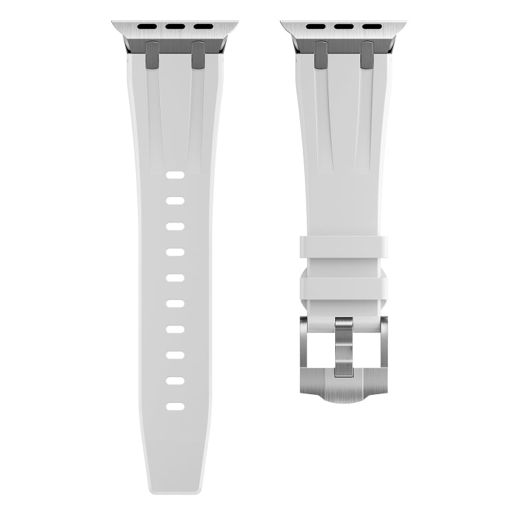 AP Silicone Watch Band For Apple Watch 38mm(Silver White) - Watch Bands by buy2fix | Online Shopping UK | buy2fix