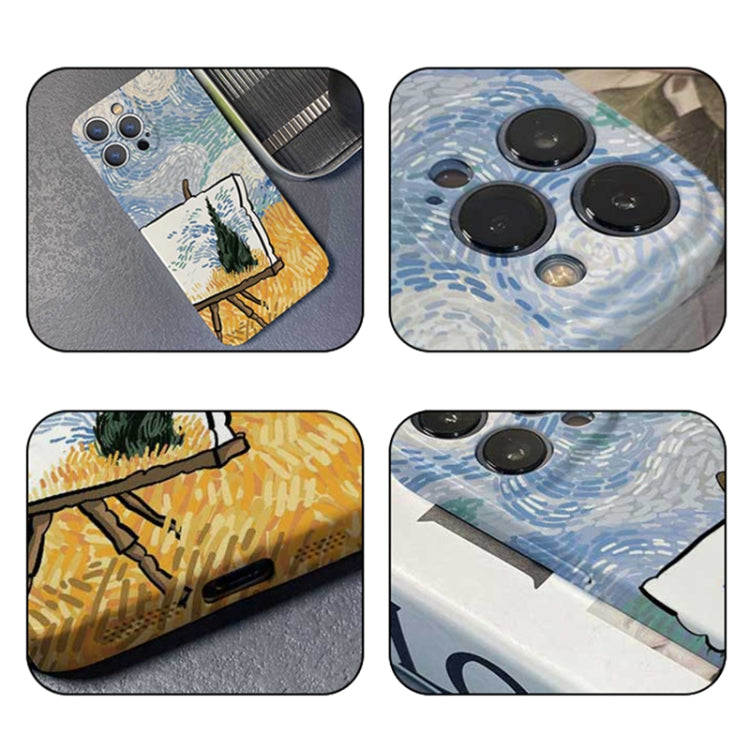 For iPhone 14 Precise Hole Oil Painting Pattern PC Phone Case(Landscape Painting) - iPhone 14 Cases by buy2fix | Online Shopping UK | buy2fix