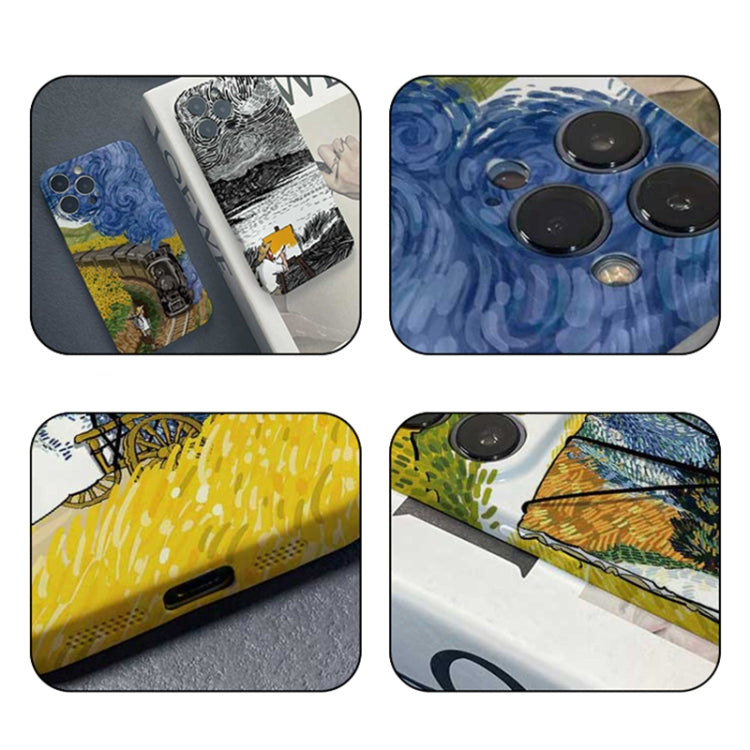 For iPhone 12 Pro Max Precise Hole Oil Painting Pattern PC Phone Case(Train) - iPhone 12 Pro Max Cases by buy2fix | Online Shopping UK | buy2fix