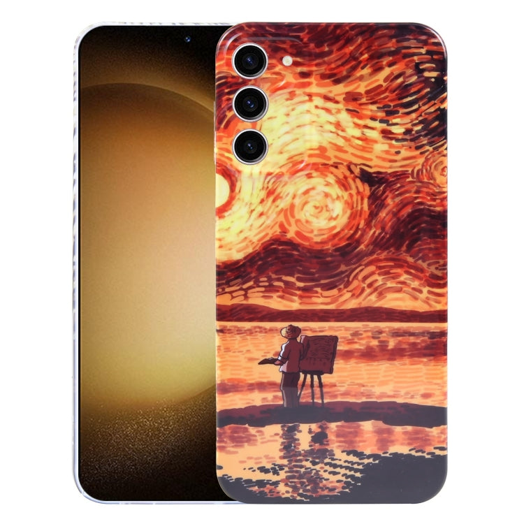 For Samsung Galaxy S23+ 5G Precise Hole Oil Painting Pattern PC Phone Case(Sunset) - Galaxy S23+ 5G Cases by buy2fix | Online Shopping UK | buy2fix
