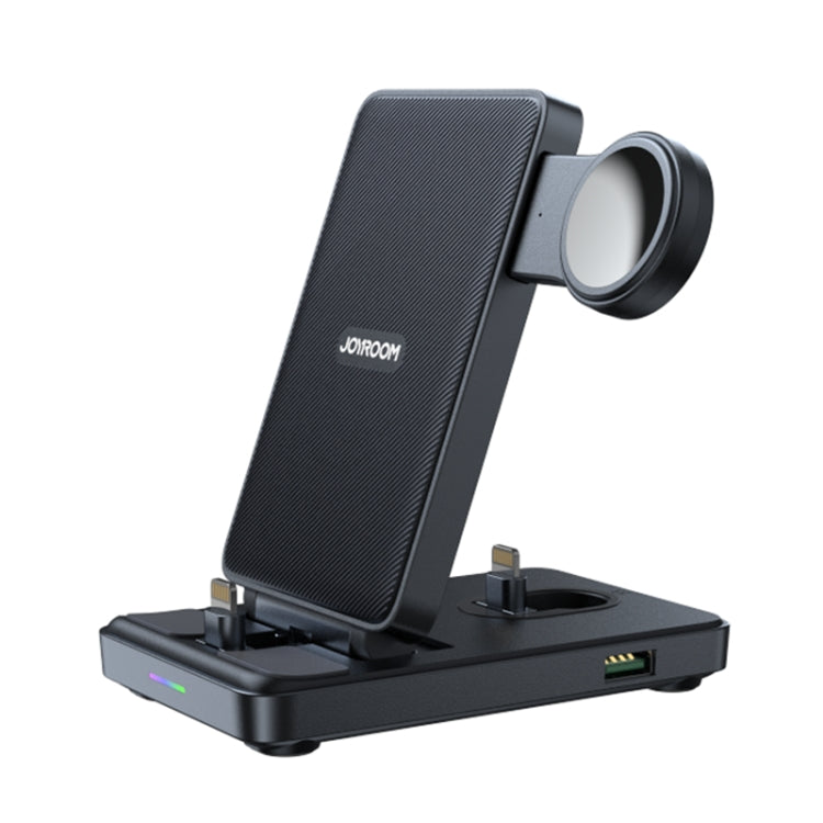 JOYROOM JR-WQS02 4 in 1 Wireless Charging Stand For iPhone / AirPods / Apple Watch Series(Black) - Wireless Charger by JOYROOM | Online Shopping UK | buy2fix