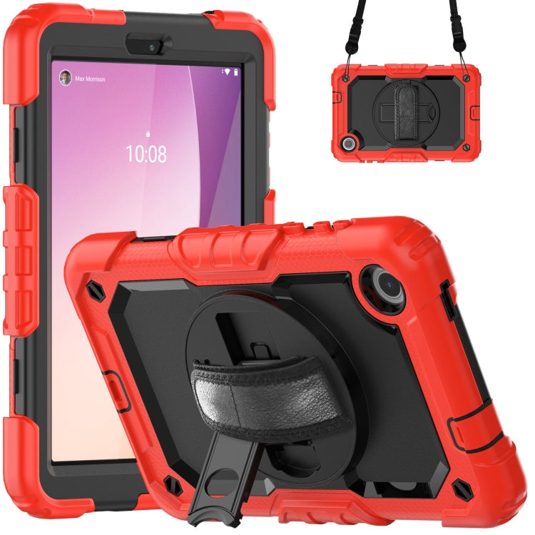 For Lenovo Tab M8 4th Gen Silicone Hybrid PC Tablet Case with Shoulder Strap(Red) - For Lenovo by buy2fix | Online Shopping UK | buy2fix