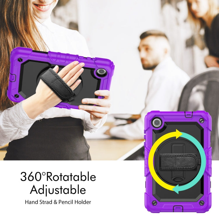 For Lenovo Tab M8 4th Gen Silicone Hybrid PC Tablet Case with Shoulder Strap(Purple) - For Lenovo by buy2fix | Online Shopping UK | buy2fix