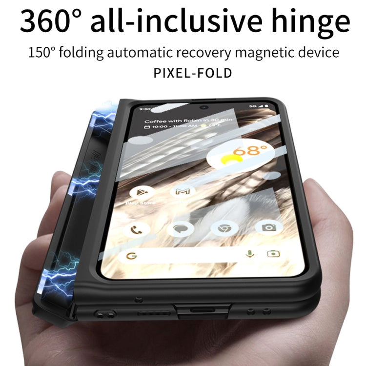 For Google Pixel Fold GKK Integrated Fold Hinge Full Coverage Phone Case with Card Bag(White) - Google Cases by GKK | Online Shopping UK | buy2fix