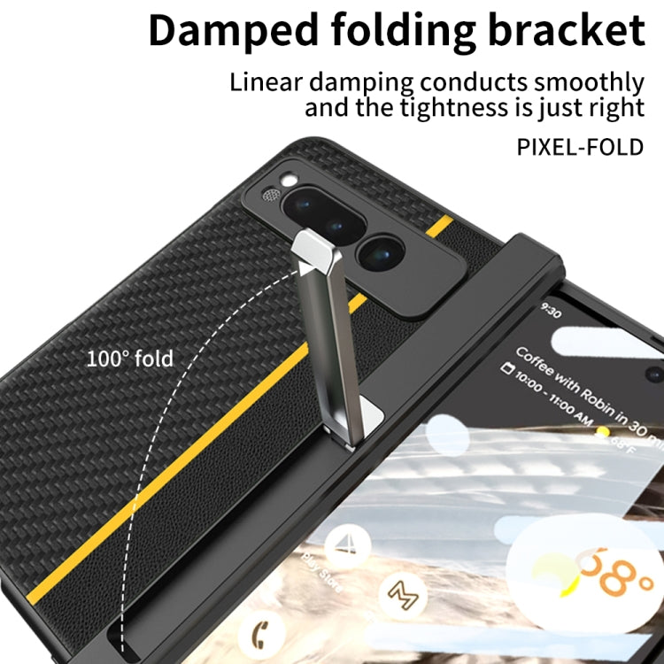 For Google Pixel Fold GKK Integrated Contrast Color Fold Hinge Leather Phone Case with Holder(Red) - Google Cases by GKK | Online Shopping UK | buy2fix