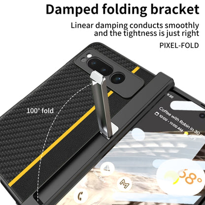 For Google Pixel Fold GKK Integrated Contrast Color Fold Hinge Leather Phone Case with Holder(Yellow) - Google Cases by GKK | Online Shopping UK | buy2fix