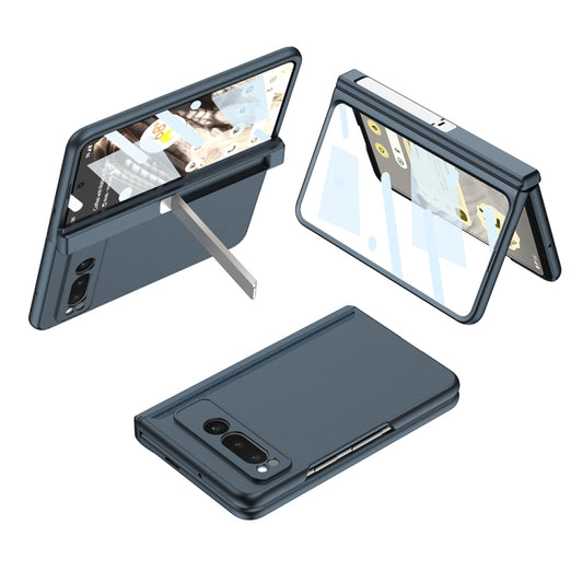 For Google Pixel Fold GKK Integrated Fold Hinge Full Coverage Phone Case with Holder(Blue) - Google Cases by GKK | Online Shopping UK | buy2fix