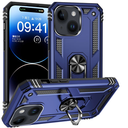 For iPhone 15 Plus Shockproof TPU + PC Phone Case with Holder(Blue) - iPhone 15 Plus Cases by buy2fix | Online Shopping UK | buy2fix