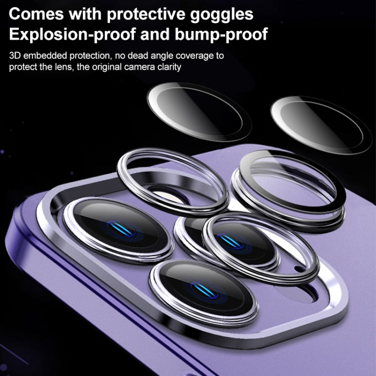 For iPhone 14 Pro Frosted Metal Material Phone Case with Lens Protection(Dark Blue) - iPhone 14 Pro Cases by buy2fix | Online Shopping UK | buy2fix