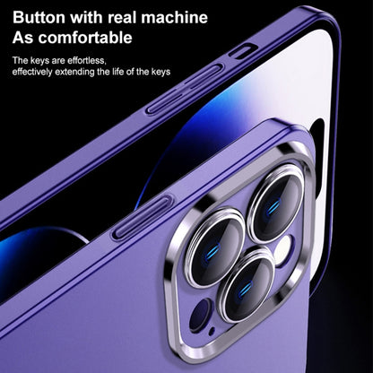 For iPhone 14 Pro Max Frosted Metal Material Phone Case with Lens Protection(Black) - iPhone 14 Pro Max Cases by buy2fix | Online Shopping UK | buy2fix