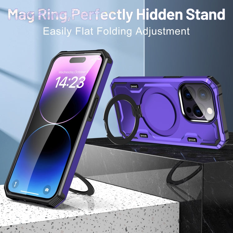 For iPhone 12 Pro Max Patronus MagSafe Magnetic Holder Phone Case(Purple) - iPhone 12 Pro Max Cases by buy2fix | Online Shopping UK | buy2fix