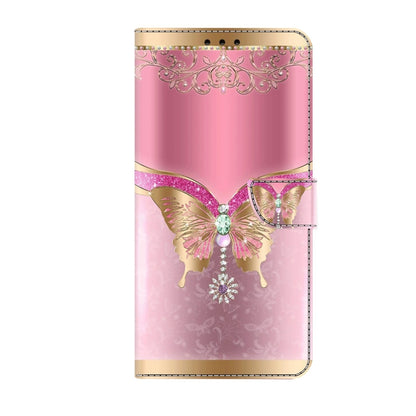 For Xiaomi Redmi Note 8 Crystal 3D Shockproof Protective Leather Phone Case(Pink Bottom Butterfly) - Xiaomi Cases by buy2fix | Online Shopping UK | buy2fix