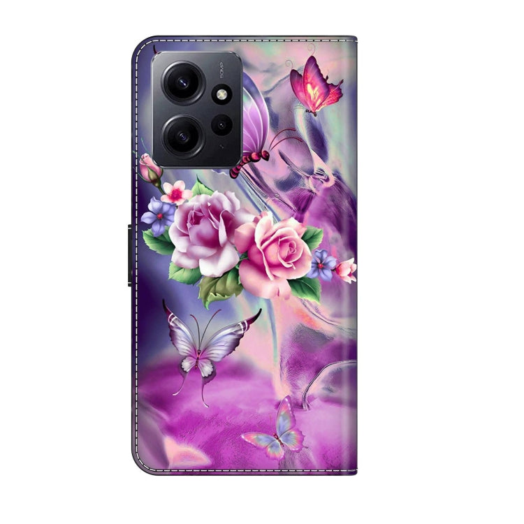 For Xiaomi Redmi Note 12 4G Crystal 3D Shockproof Protective Leather Phone Case(Butterfly) - Xiaomi Cases by buy2fix | Online Shopping UK | buy2fix