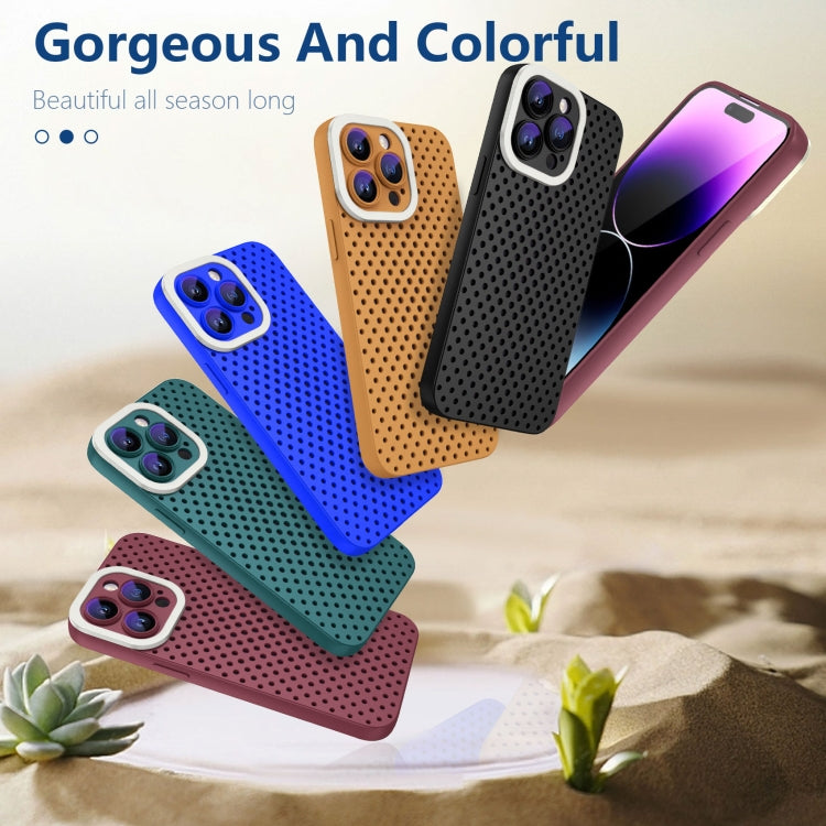 For iPhone X / XS Hollow Heat Dissipation TPU Phone Case(Brown) - More iPhone Cases by buy2fix | Online Shopping UK | buy2fix