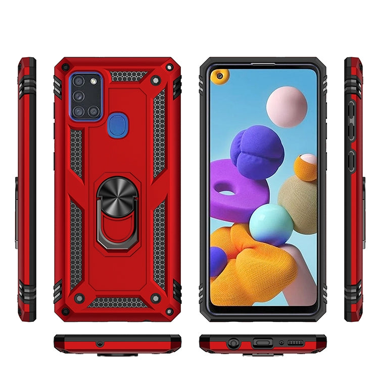 For Samsung Galaxy A21s Shockproof TPU + PC Protective Case with 360 Degree Rotating Holder(Black) - Galaxy Phone Cases by buy2fix | Online Shopping UK | buy2fix