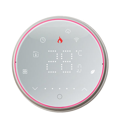 BHT-6001GBLW 95-240V AC 16A Smart Round Thermostat Electric Heating LED Thermostat With WiFi(White) - Thermostat & Thermometer by buy2fix | Online Shopping UK | buy2fix