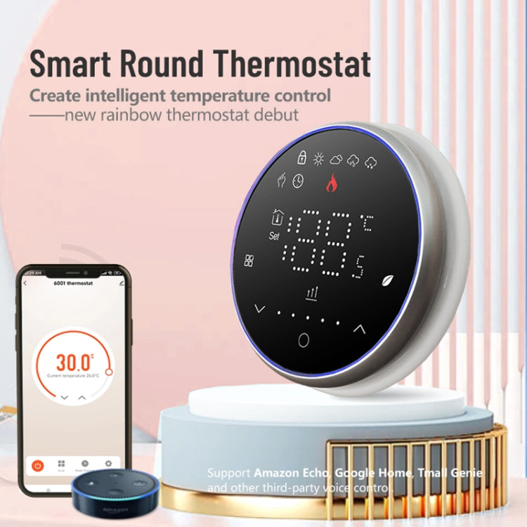 BHT-6001GBL 95-240V AC 16A Smart Round Thermostat Electric Heating LED Thermostat Without WiFi(White) - Thermostat & Thermometer by buy2fix | Online Shopping UK | buy2fix