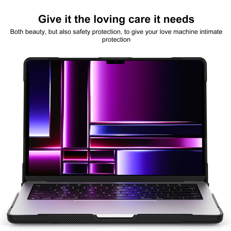 For MacBook Pro 14.2 inch 2023 / 2021 Dot Translucent Laptop Protective Case(Transparent Black) - MacBook Pro Cases by buy2fix | Online Shopping UK | buy2fix