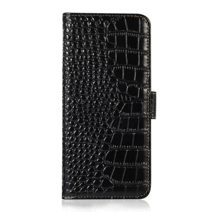 For OnePlus Nord CE3 5G Crocodile Top Layer Cowhide Leather Phone Case(Black) - OnePlus Cases by buy2fix | Online Shopping UK | buy2fix