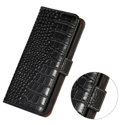 For OnePlus Ace 2 Pro Crocodile Top Layer Cowhide Leather Phone Case(Black) - OnePlus Cases by buy2fix | Online Shopping UK | buy2fix