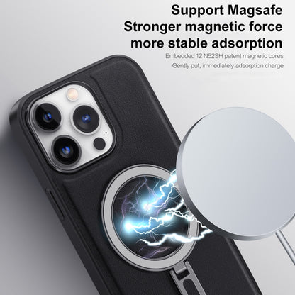 For iPhone 14 Pro MagSafe Magnetic Holder Phone Case(Black) - iPhone 14 Pro Cases by buy2fix | Online Shopping UK | buy2fix