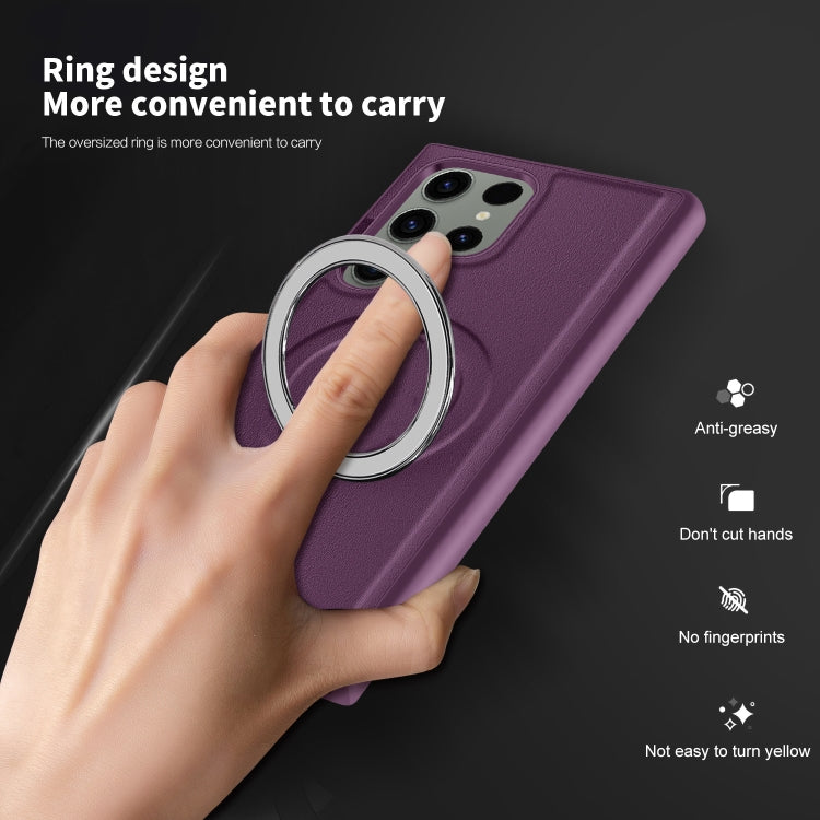 For Samsung Galaxy S23+ 5G MagSafe Magnetic Holder Phone Case(Purple) - Galaxy S23+ 5G Cases by buy2fix | Online Shopping UK | buy2fix