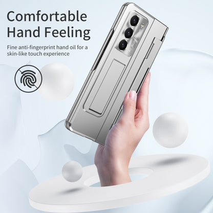 For Samsung Galaxy Z Fold5 5G Integrated Folding Hinge Phone Case with Stylus(Silver) - Galaxy Z Fold5 Cases by buy2fix | Online Shopping UK | buy2fix