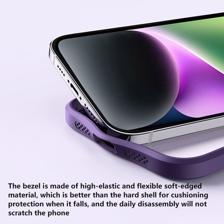 For iPhone 15 Skin Feel MagSafe Shockproof Phone Case with Holder(Purple) - iPhone 15 Cases by buy2fix | Online Shopping UK | buy2fix